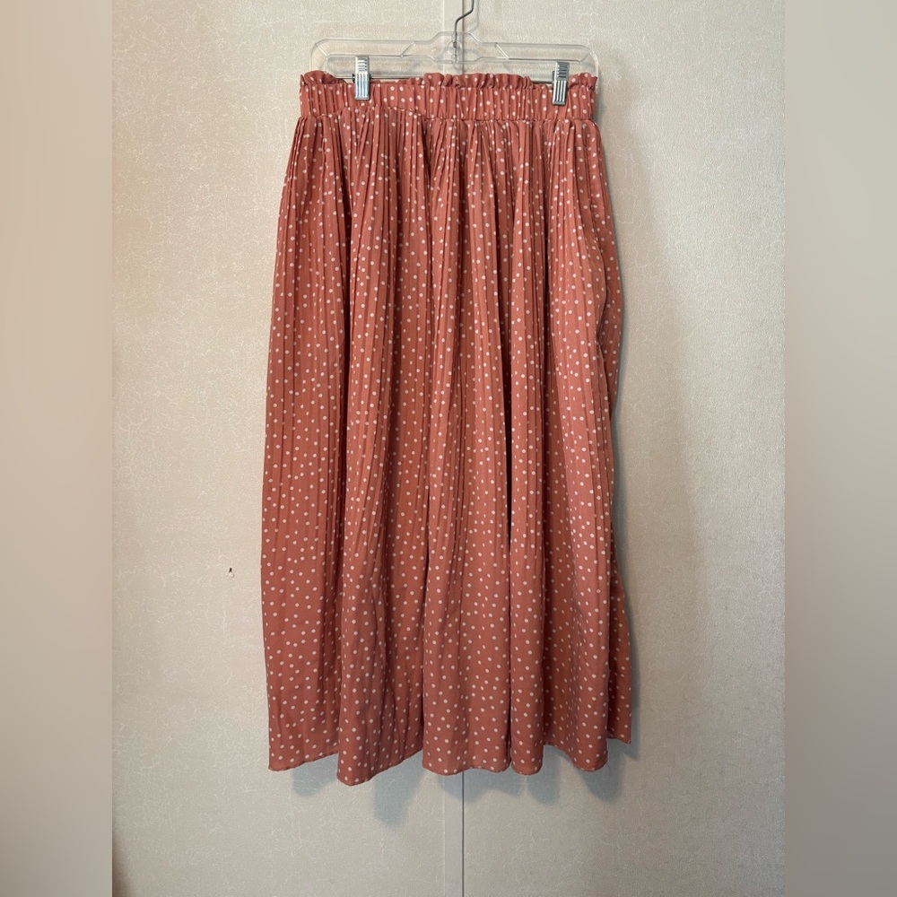 Exlura | Rust Colored Polka Dot A-Line Skirt | Size XL